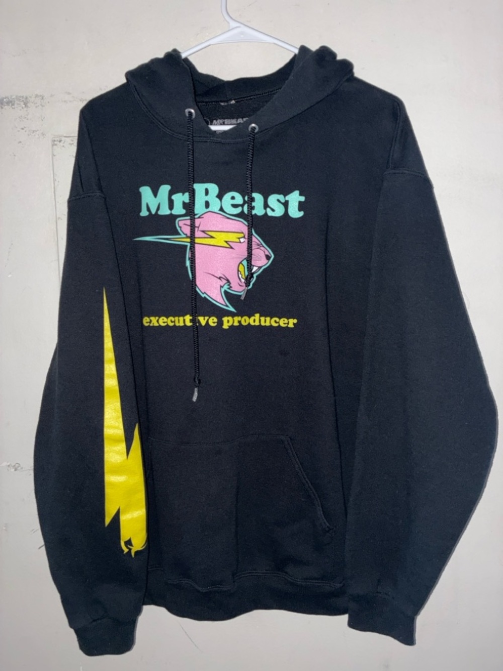 MrBeast Hoodie Size L Black Graphic Executive Producer YouTube